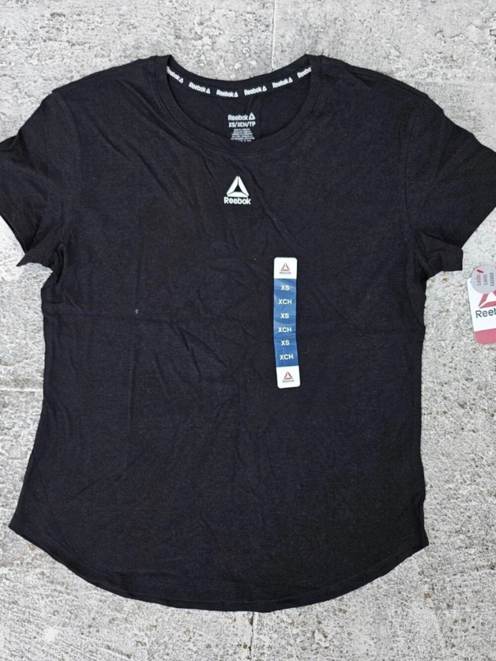 Reebok Women Top Shirt Black Tee Short Sleeve Crew Neck T Shirt Size XS NWT